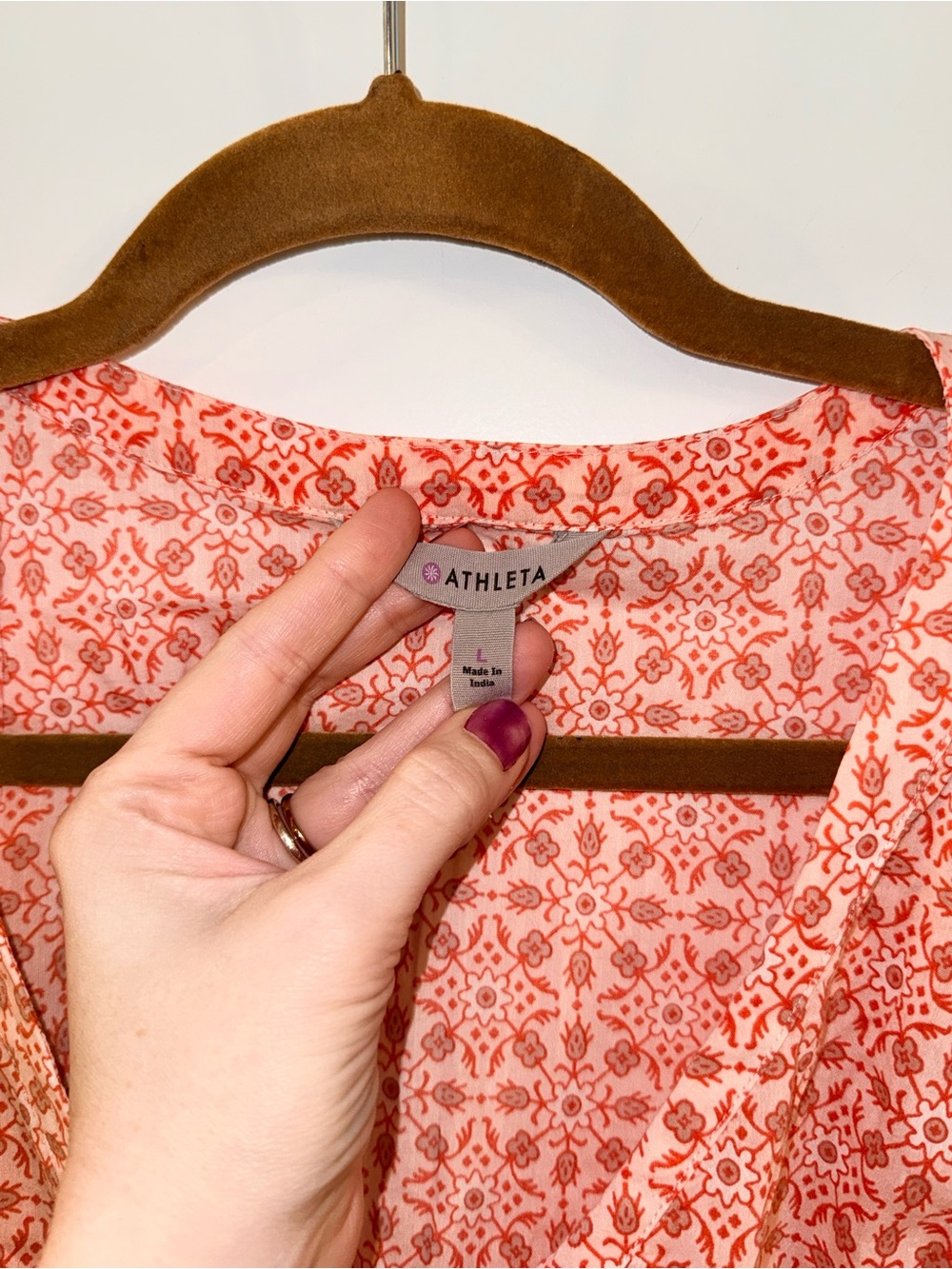 Athleta Women's Orange Boho Long Sleeve Tunic Coverup (L) - Picture 5 of 6